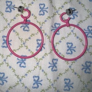 By Alexa Rae Melania Clara BAR Pink Hoop Earrings
